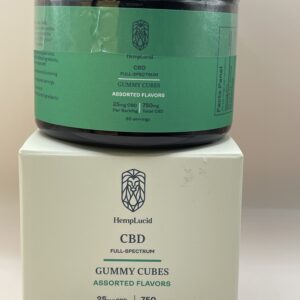 Hemplucid Full Spectrum CBD Gummy Cubes~25 mg per serving
