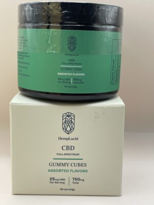 Hemplucid Full Spectrum CBD Gummy Cubes~25 mg per serving