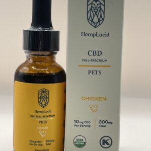 Hemplucid Pets 300 mg USDA Organic- Full Spectrum Tincture- Chicken Flavor