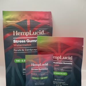 HempLucid ~ Stress Mushroom Gummies- Watermelon