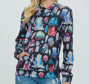 Crystal Print Hoodie with Pocket-LA Soul