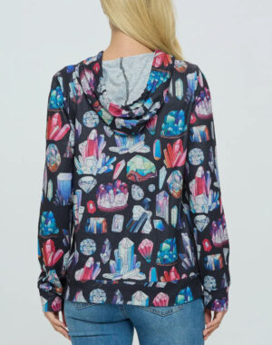 Crystal Print Hoodie with Pocket-LA Soul - Image 2