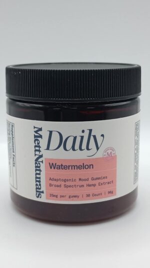 Mett Naturals Daily Broad~Spectrum CBD Adaptogenic Gummies~Watermelon