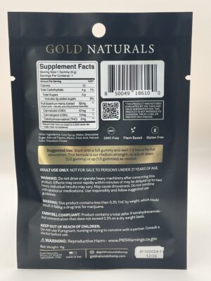 Gold Naturals - Full Spectrum CBD - Sleep Gummies - Orange Raspberry - Image 5