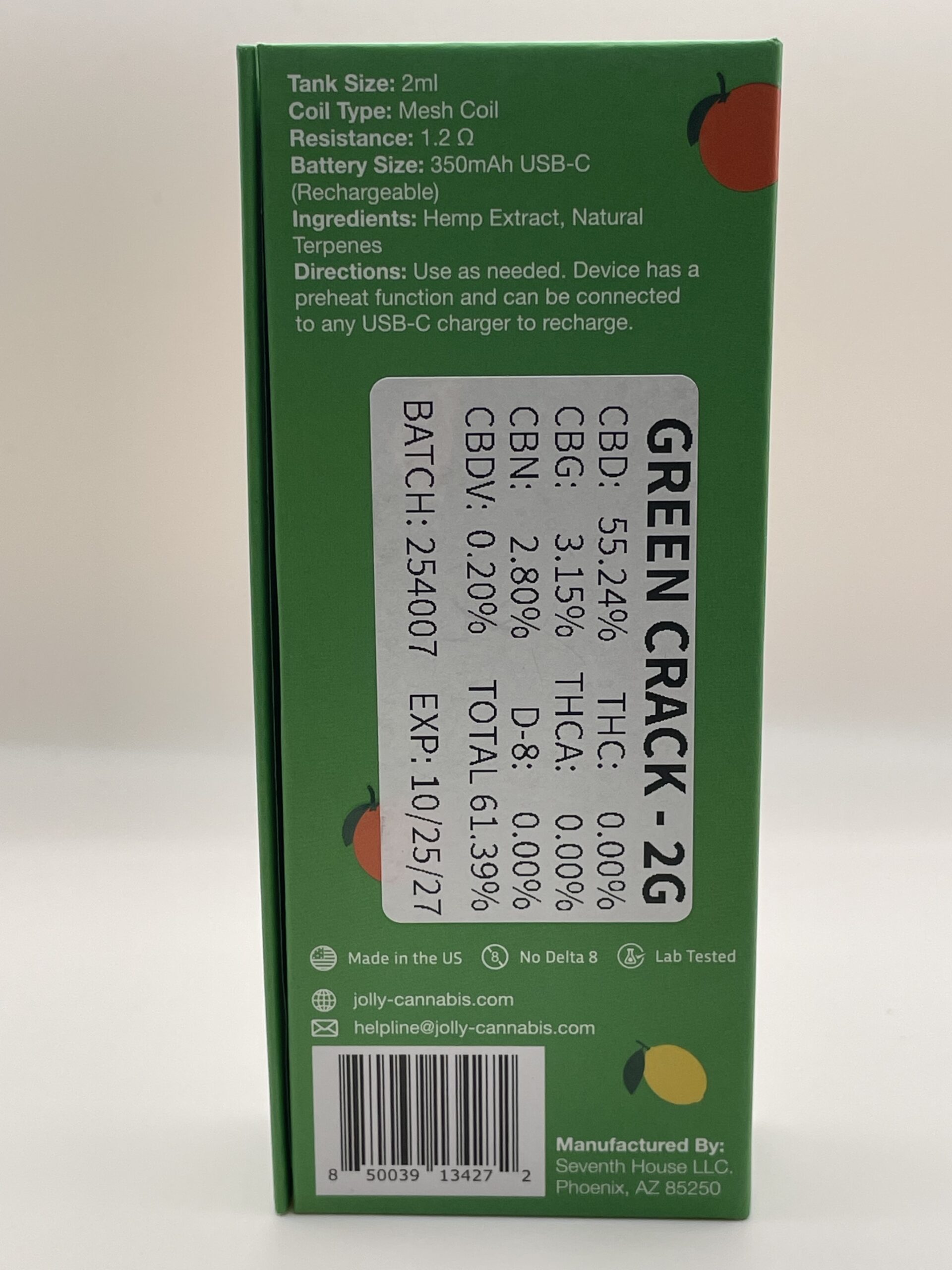 Jolly~ Broad Spectrum CBD Disposable Vape- 2000 mg - Image 13