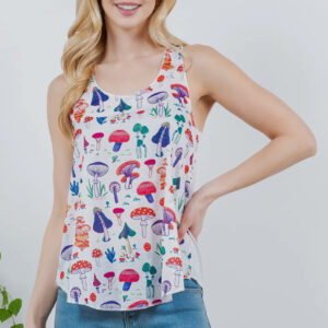 Variety of Mushrooms Print Tank Top By LA Soul